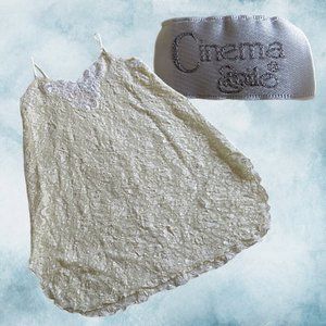 Vintage Val Mode White Lace Nylon Nightgown Size Large (L)